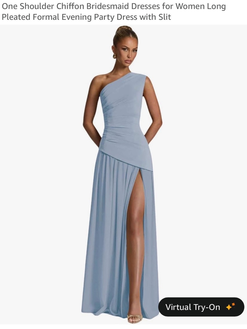 One-Shoulder Yellow Bridesmaid Dress with Thigh Slit